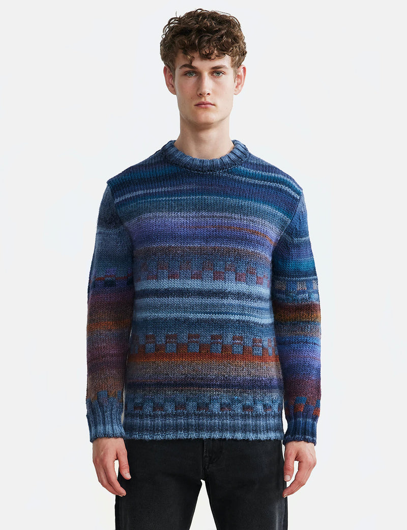 NN07 Jackson Wool Crewneck Sweater 6416 - Blue Multi