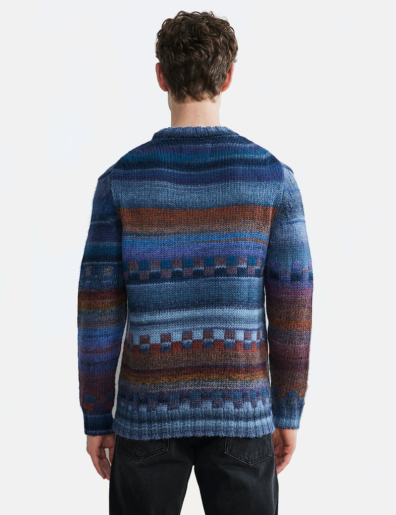 NN07 Jackson Wool Crewneck Sweater 6416 - Blue Multi