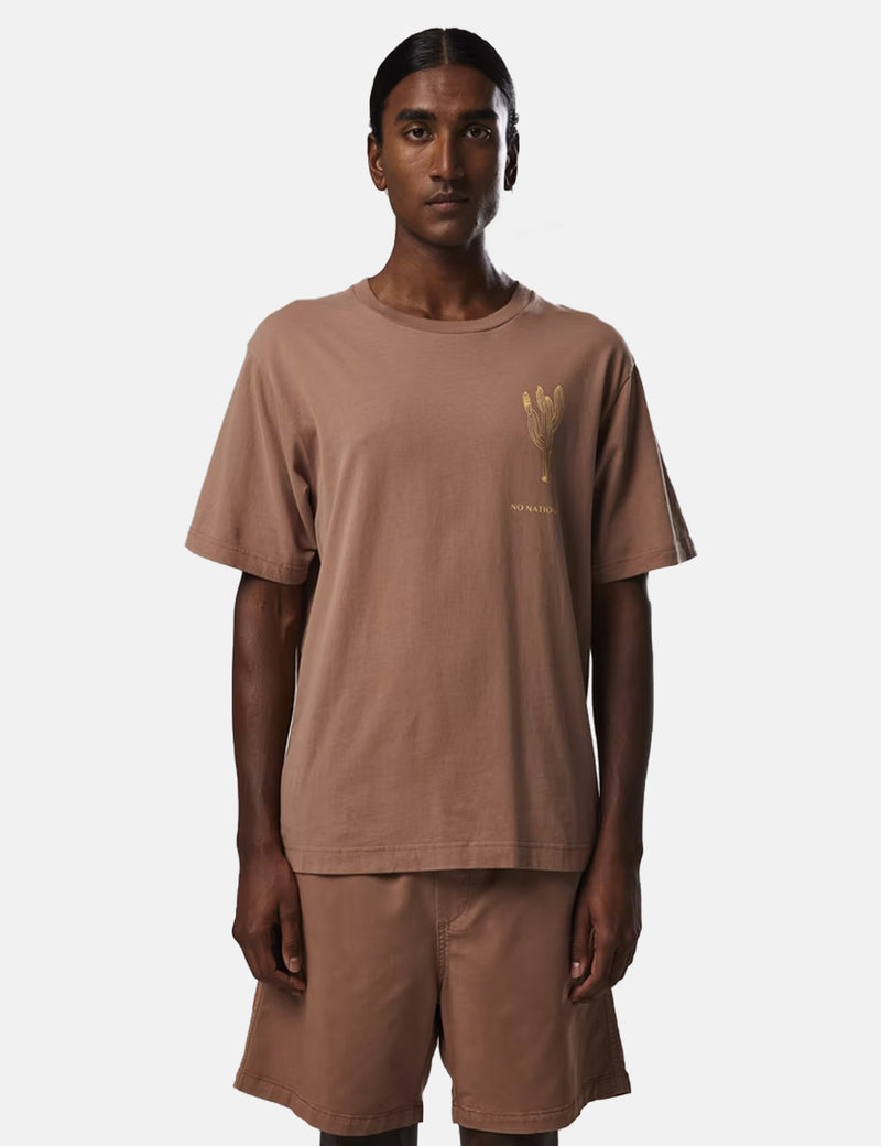 NN07 Wilko Print 3432 T-Shirt - Nougat Brown