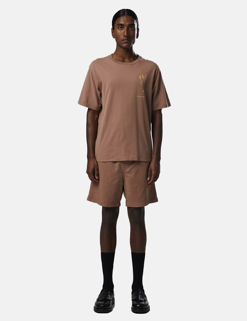 NN07 Wilko Print 3432 T-Shirt - Nougat Brown