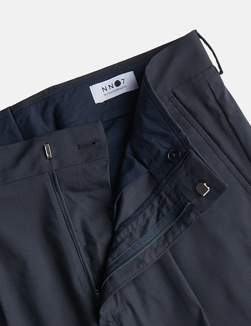 NN07 Bill Trousers (Ripstop/Relaxed) - Navy Blue
