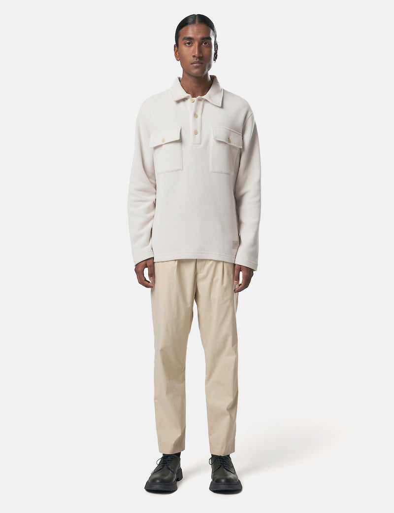 NN07 Vinny Polo Shirt (Recycled Fleece) - Ecru