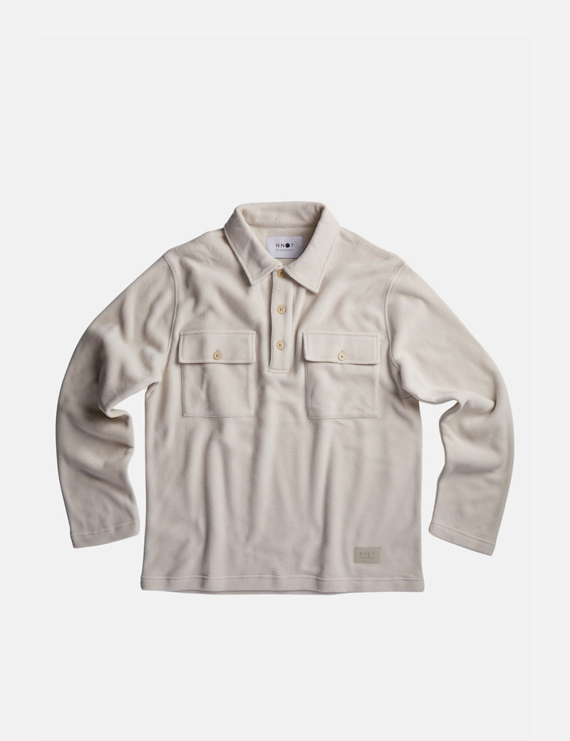 NN07 Vinny Polo Shirt (Recycled Fleece) - Ecru