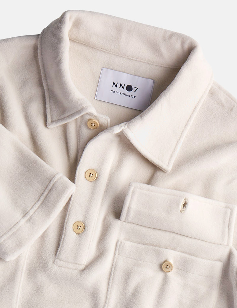 NN07 Vinny Polo Shirt (Recycled Fleece) - Ecru