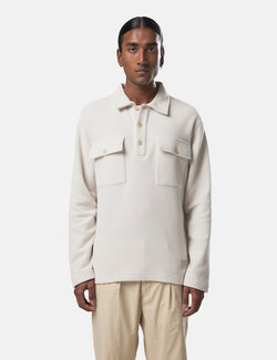 NN07 Vinny Polo Shirt (Recycled Fleece) - Ecru