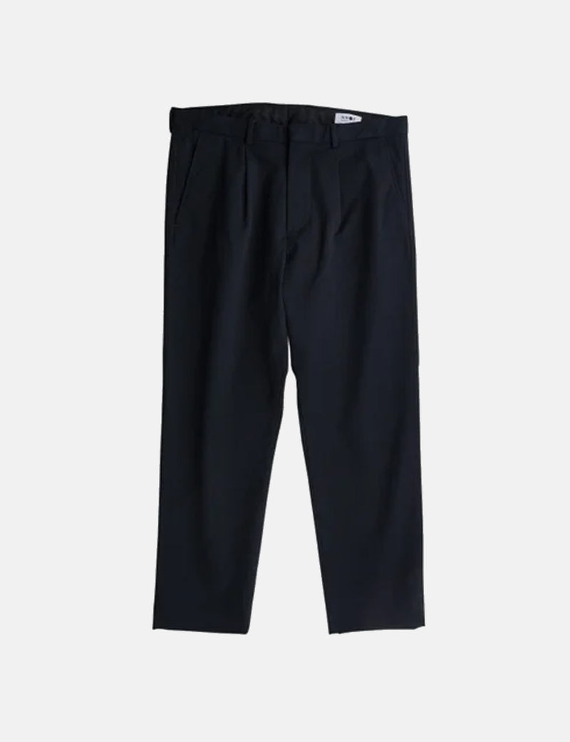 NN07 Bill Cotton Trousers (Relaxed) - Navy Blue