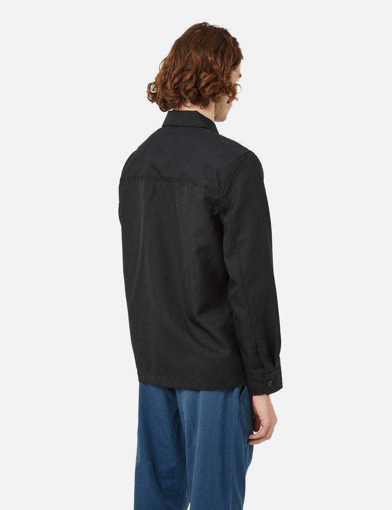 NN07 Wilas Overshirt (Wool Mix) - Navy Blue