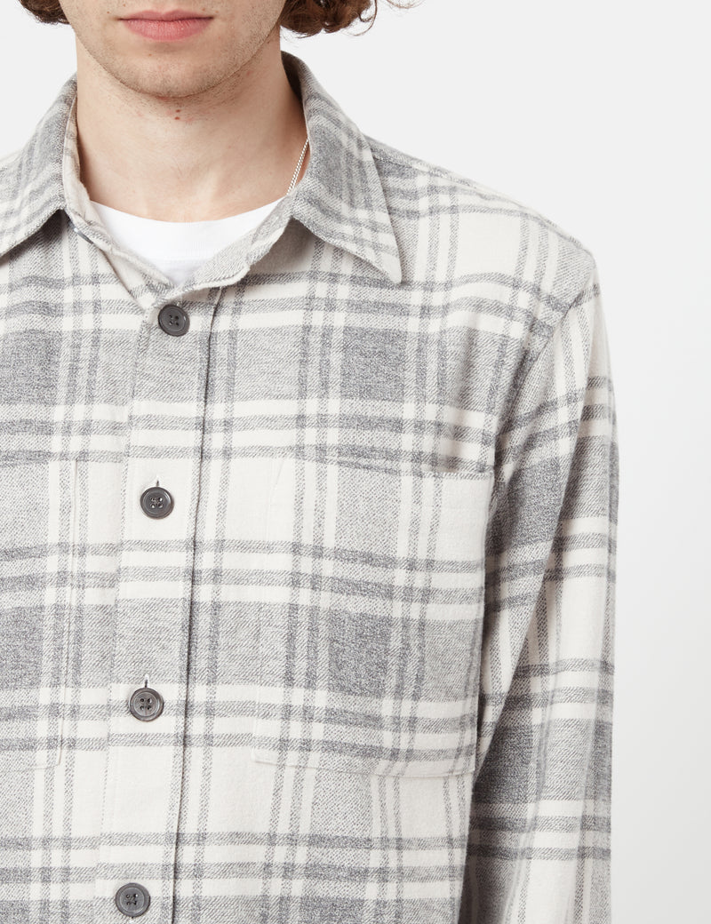 NN07 Frode Shirt (Cotton) - Grey Check