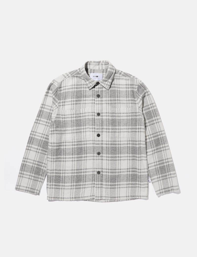 NN07 Frode Shirt (Cotton) - Grey Check