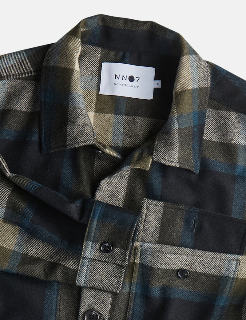 NN07 Wilas Overshirt (Wool) - Camel Brown Check