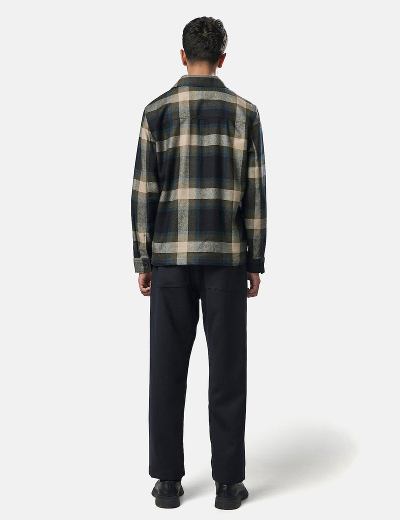 NN07 Wilas Overshirt (Wool) - Camel Brown Check
