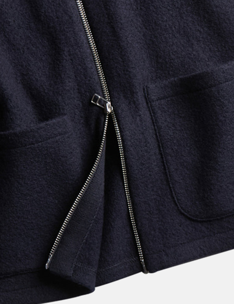 NN07 Boiled Zip Vest (Boiled Wool) - Navy Blue