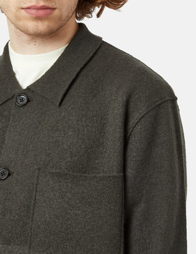 NN07 Jonas Overshirt (Merino Wool) - Army Grey
