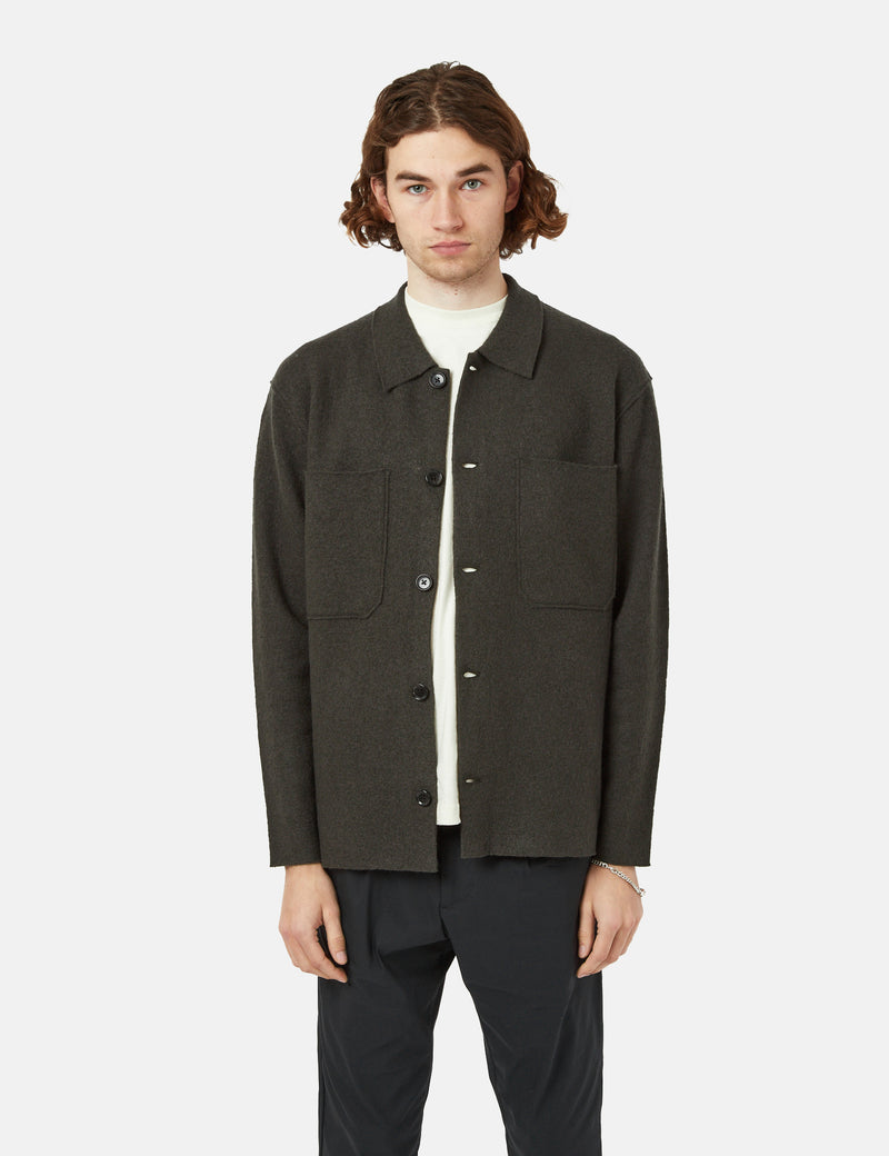 NN07 Jonas Overshirt (Merino Wool) - Army Grey