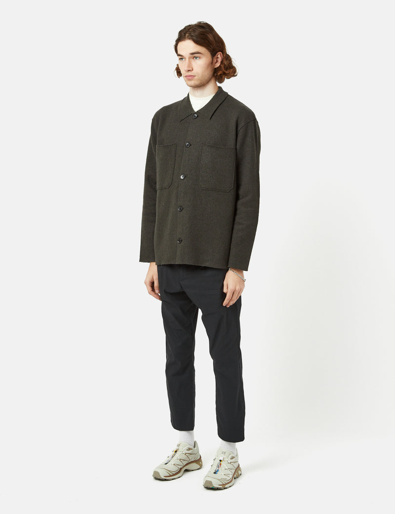 NN07 Jonas Overshirt (Merino Wool) - Army Grey