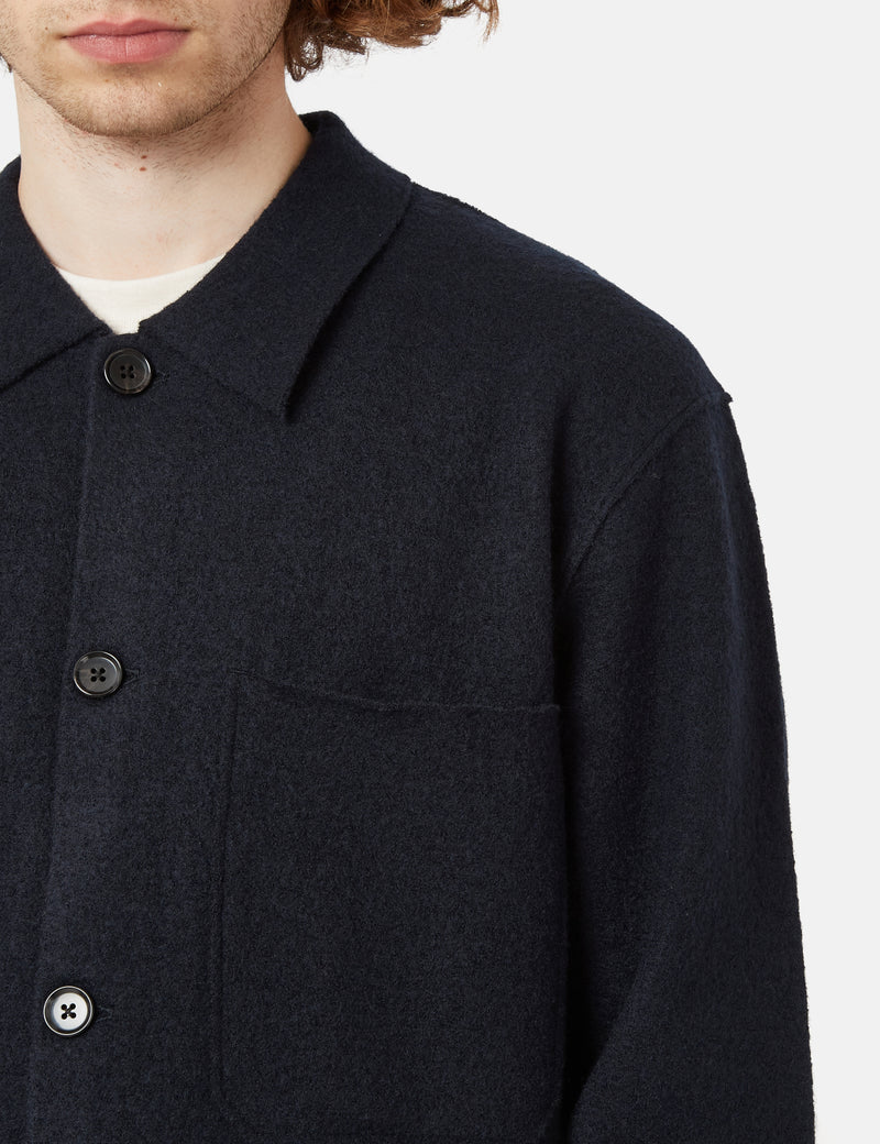 NN07 Jonas Overshirt (Merino Wool) - Navy Blue
