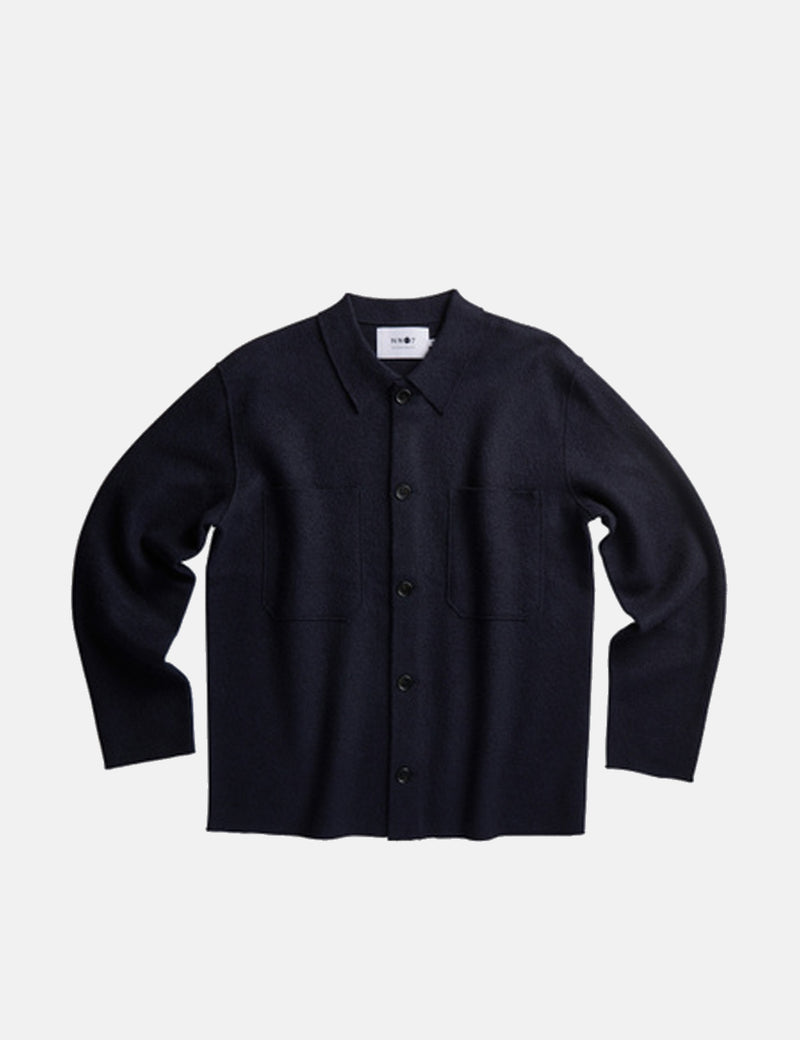 NN07 Jonas Overshirt (Merino Wool) - Navy Blue