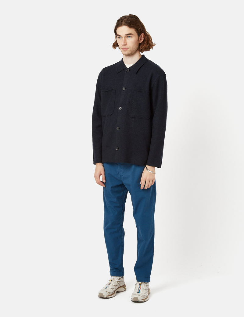 NN07 Jonas Overshirt (Merino Wool) - Navy Blue