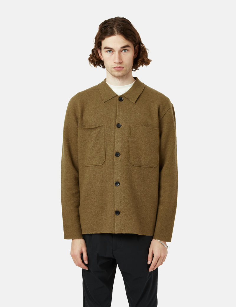 NN07 Jonas Overshirt (Merino Wool) - Pyramid Brown