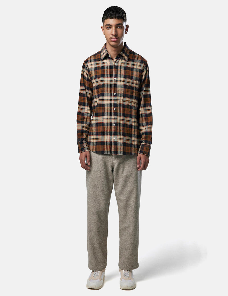 NN07 Arne Shirt - Brown Check