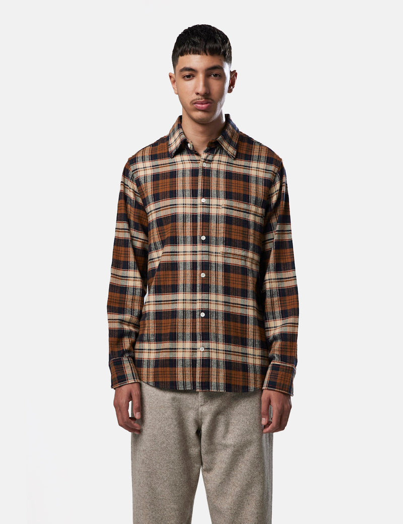 NN07 Arne Shirt - Brown Check