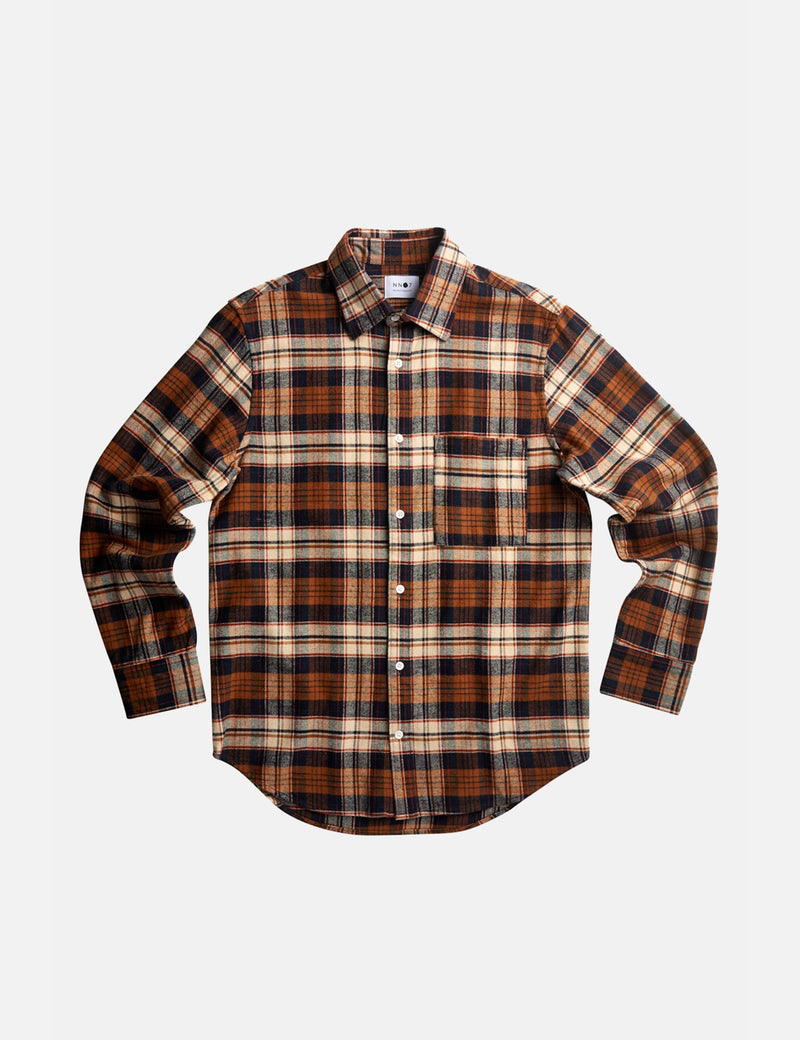 NN07 Arne Shirt - Brown Check