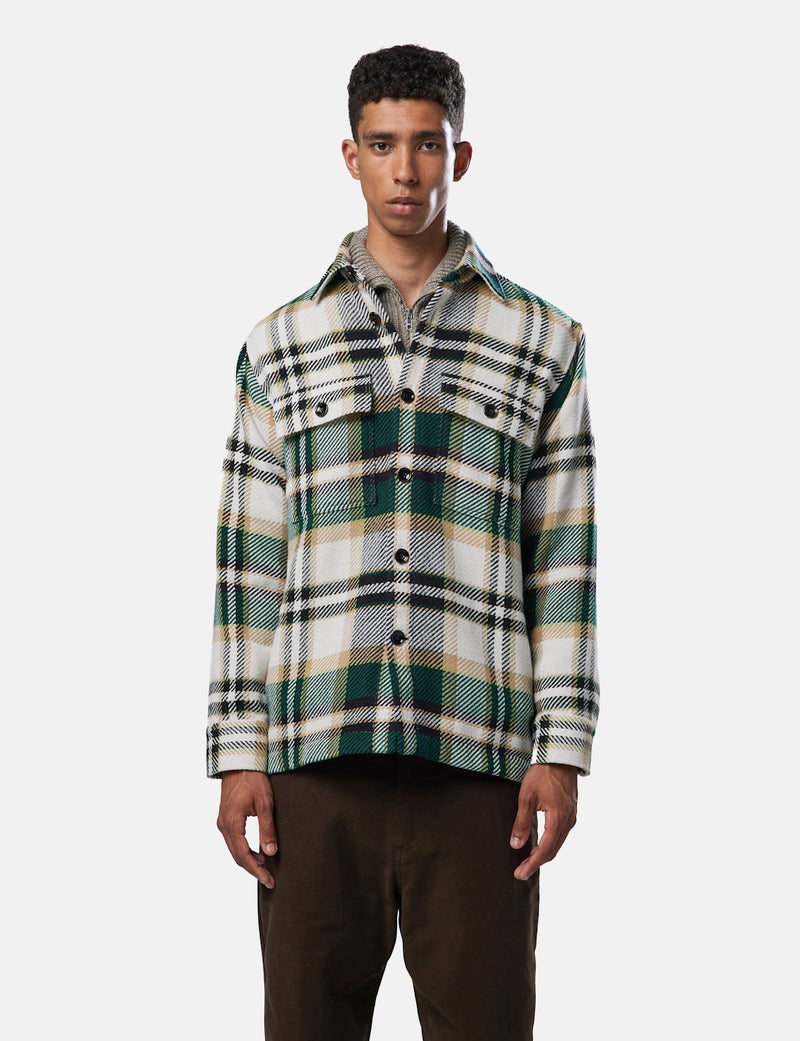 NN07 Soren Overshirt - Green Check