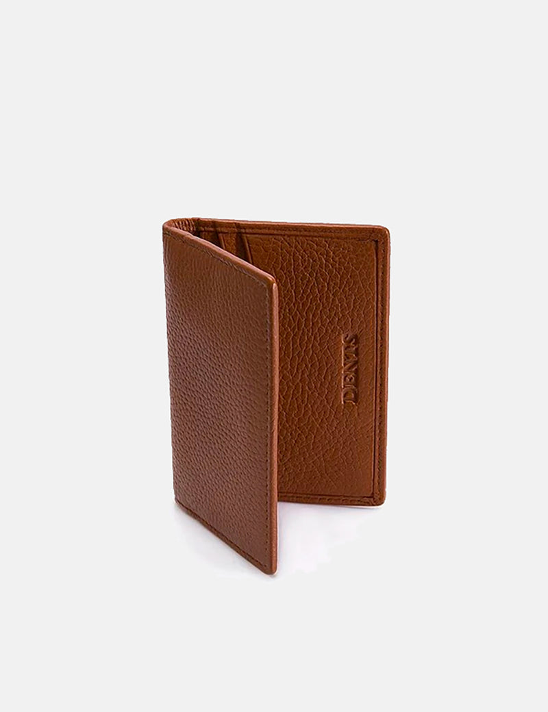Dents Beauley Leather Card Holder (Pebble Grain) - Cognac Brown