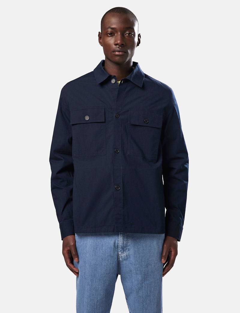 NN07 Wilas Overshirt - Navy Blue
