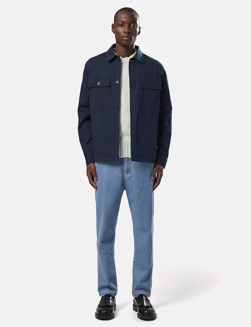 NN07 Wilas Overshirt - Navy Blue