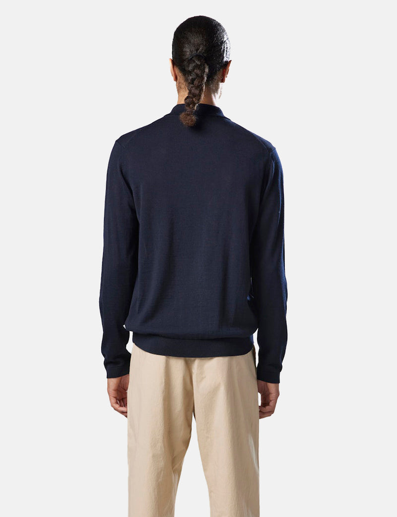 NN07 Thor Polo (Wool) - Navy Blue