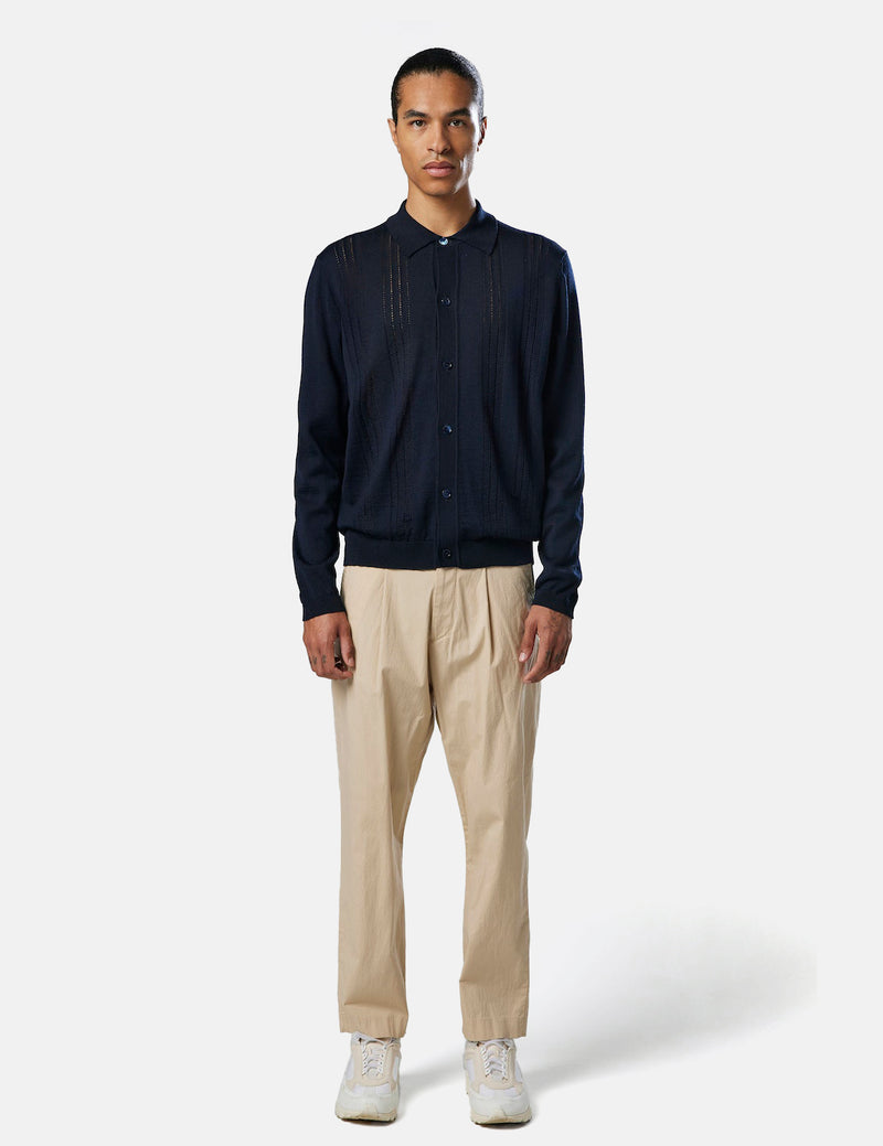 NN07 Thor Polo (Wool) - Navy Blue