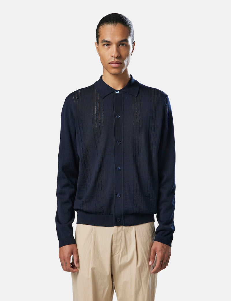 NN07 Thor Polo (Wool) - Navy Blue