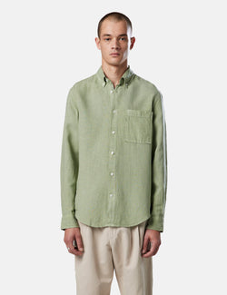 NN07 Arne BD Shirt (Linen) - Pale Green