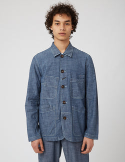 Universal Works Bakers Jacket (Patched) - Chambray Indigo