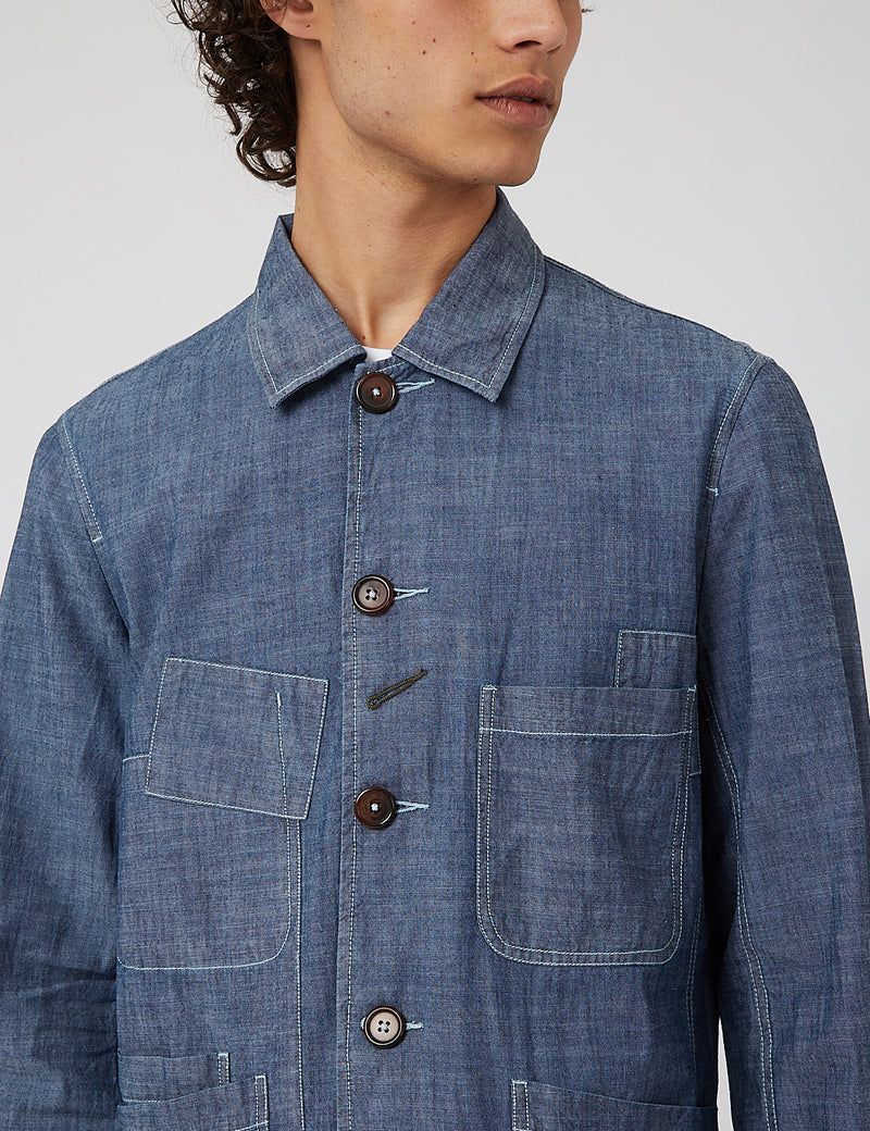 Veste Universal Works Bakers (Patched) - Chambray Indigo