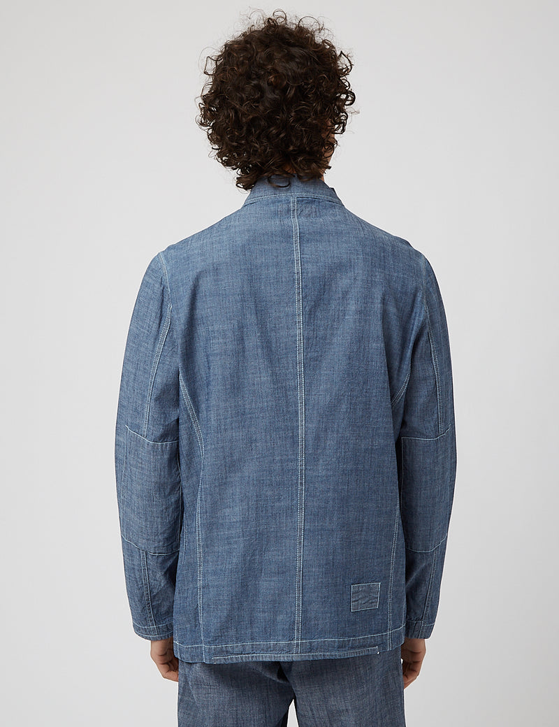 Universal Works Bakers Jacket (Patched) - Chambray Indigo