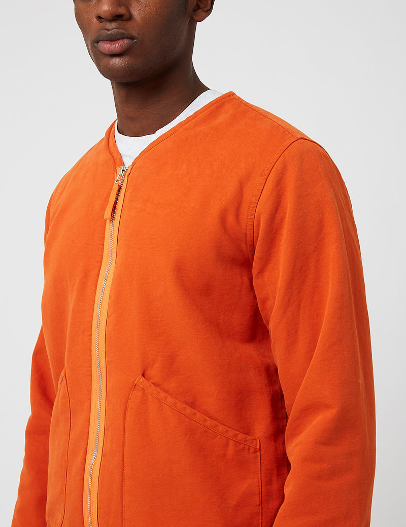 Universal Works Military Liner Jacket (Canvas Sherpa) - Orange
