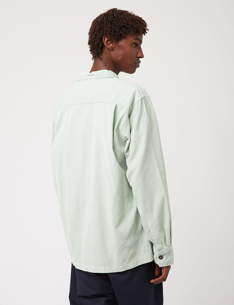 Universal Works Treck Shirt (Feincord) - Cool Green