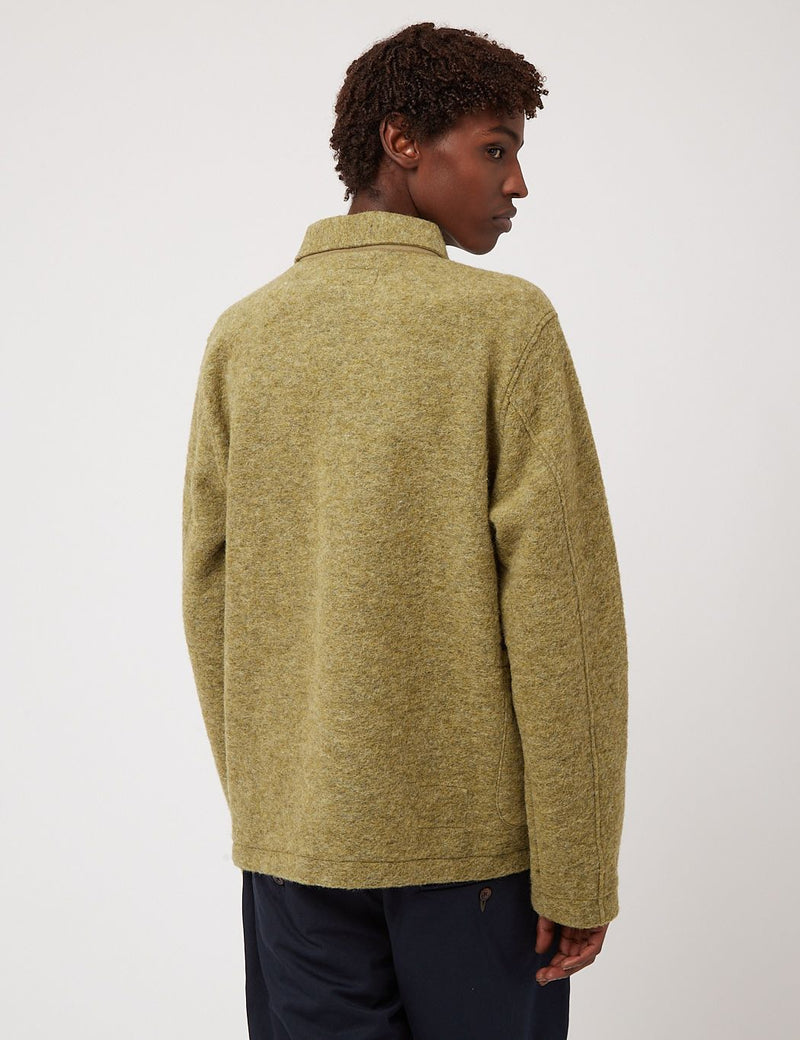 Universal Works Lumber Jacket (Wool Fleece) - Light Olive Green