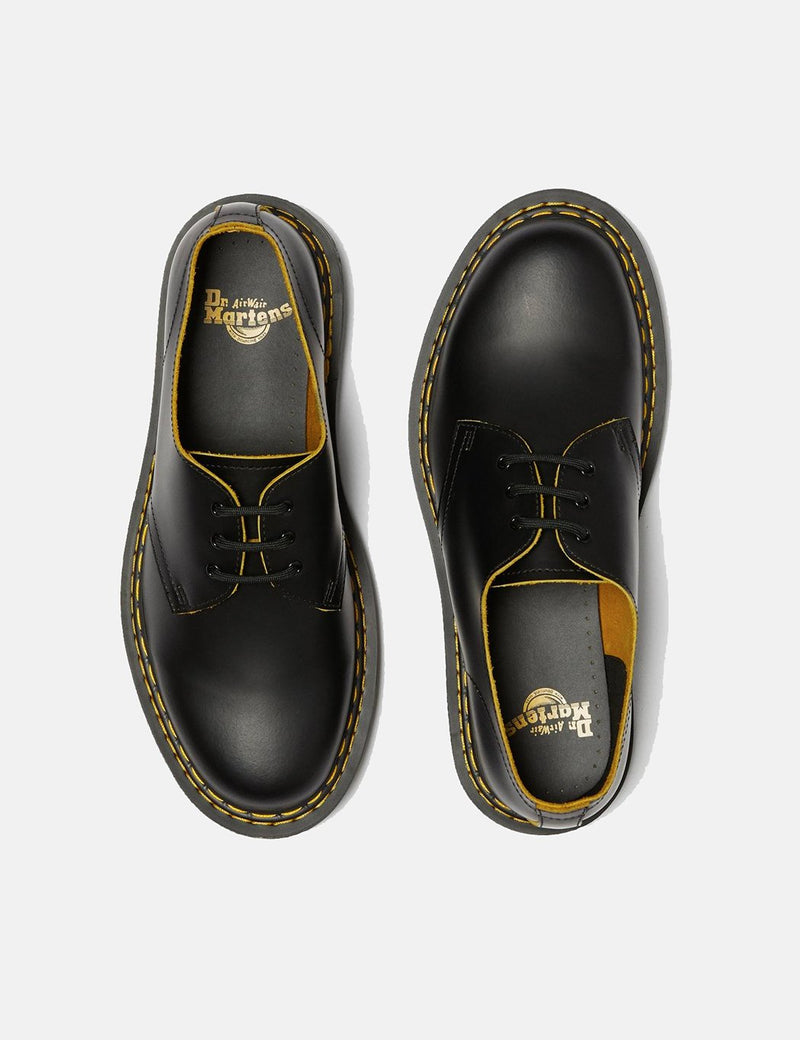 Dr Martens 1461 Double Stitch Shoe (26101032) - Noir/Jaune