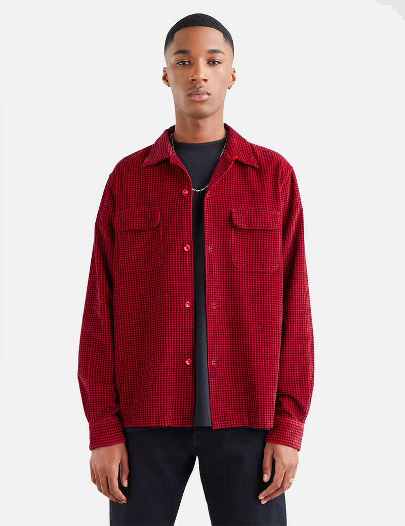 Levis Vintage Clothing Deluxe Karohemd (Dogtooth) - Rot