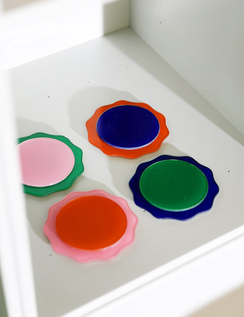& Klevering Set Of 4 Wobbly Coasters - Multi