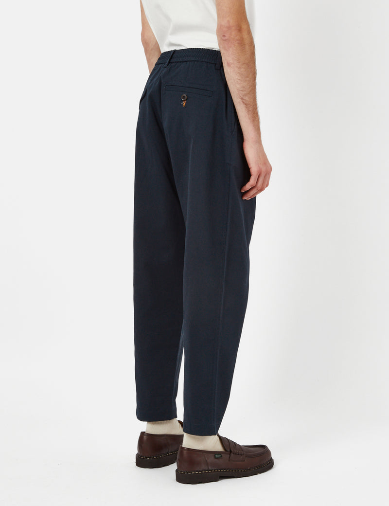 Universal Works Pleated Track Pant (Relaxed) - Navy Blue