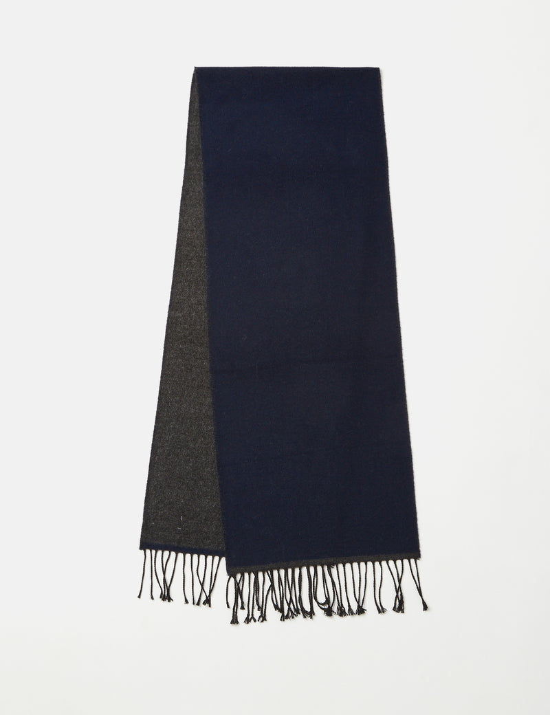 Universal Works Scarf - Navy Blue/Charcoal Grey