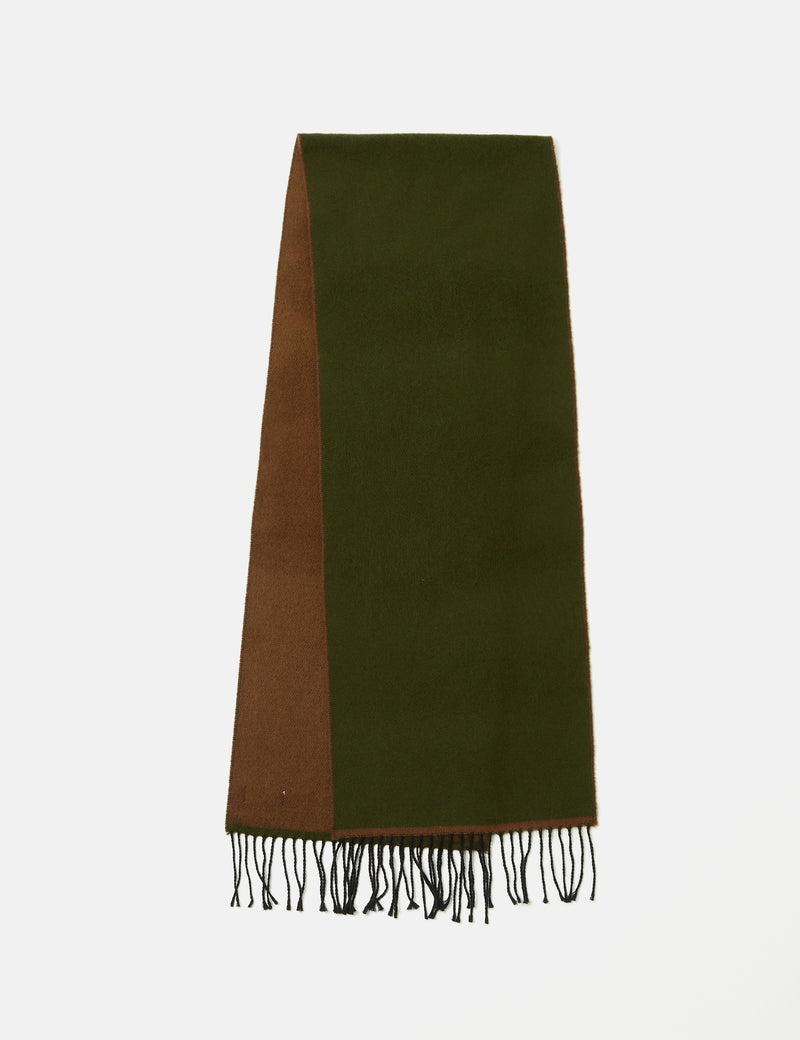 Universal Works Scarf - Olive Green/Brown