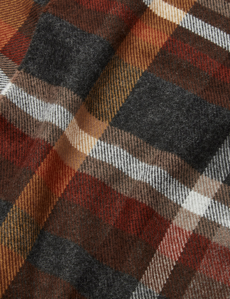 Universal Works Check Scarf - Brown Check