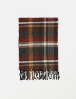 Universal Works Check Scarf - Brown Check