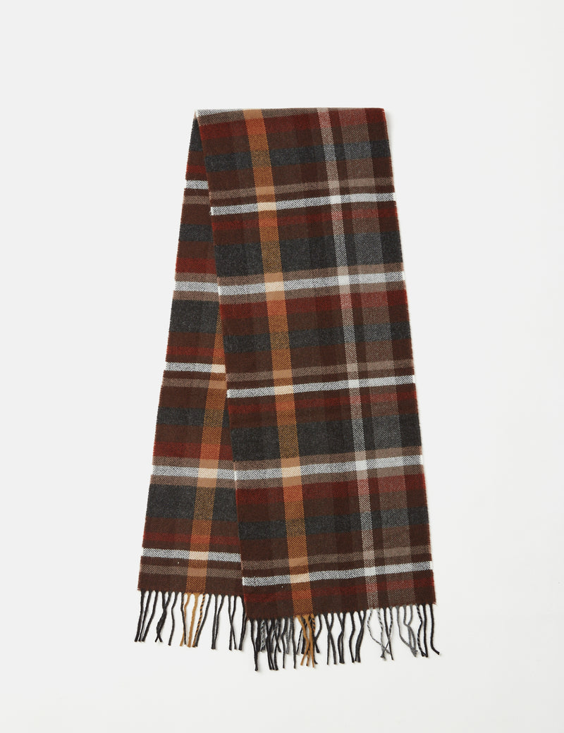 Universal Works Check Scarf - Brown Check