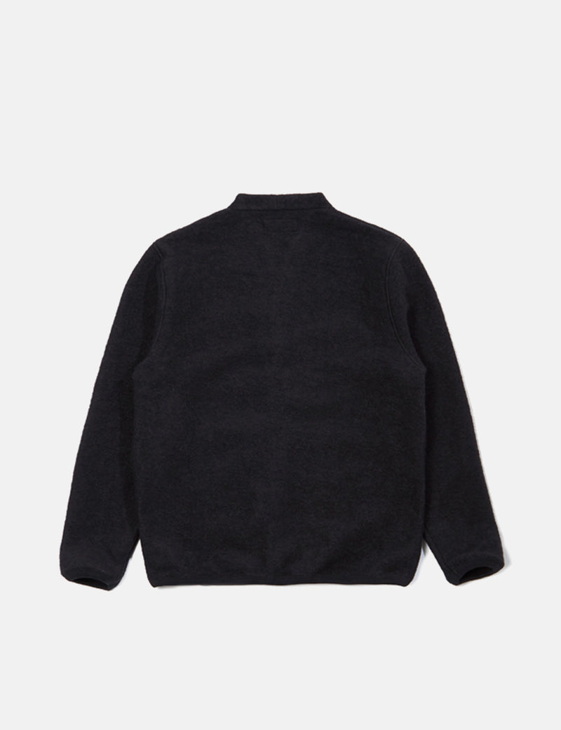 Universal Works Cardigan (Wool Fleece) - Black